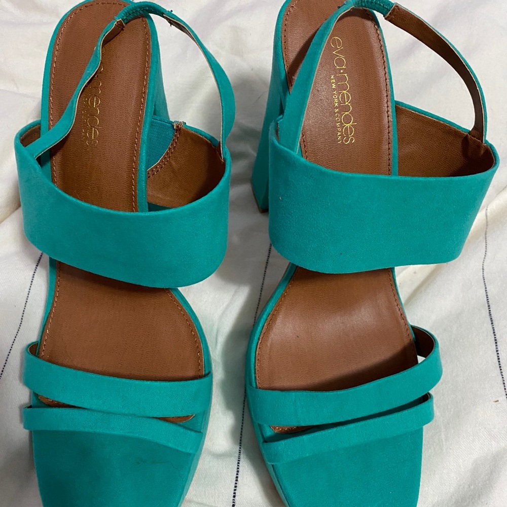 Eva Mendez Teal Wedges